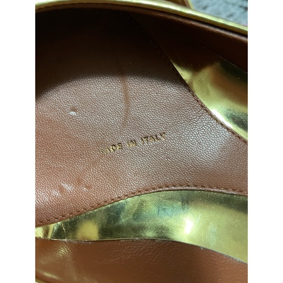 Alexander McQueen Metallic Gold Studded Flats - Picture 9 of 12